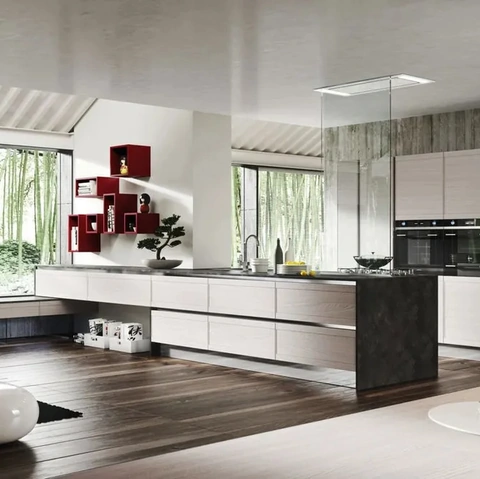 Cucina Moderna in legno con penisola Zoe 08 di Ar-Tre