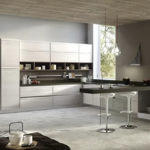 Cucina Moderna angolare con penisola Zoe Design 04 di Ar-Tre