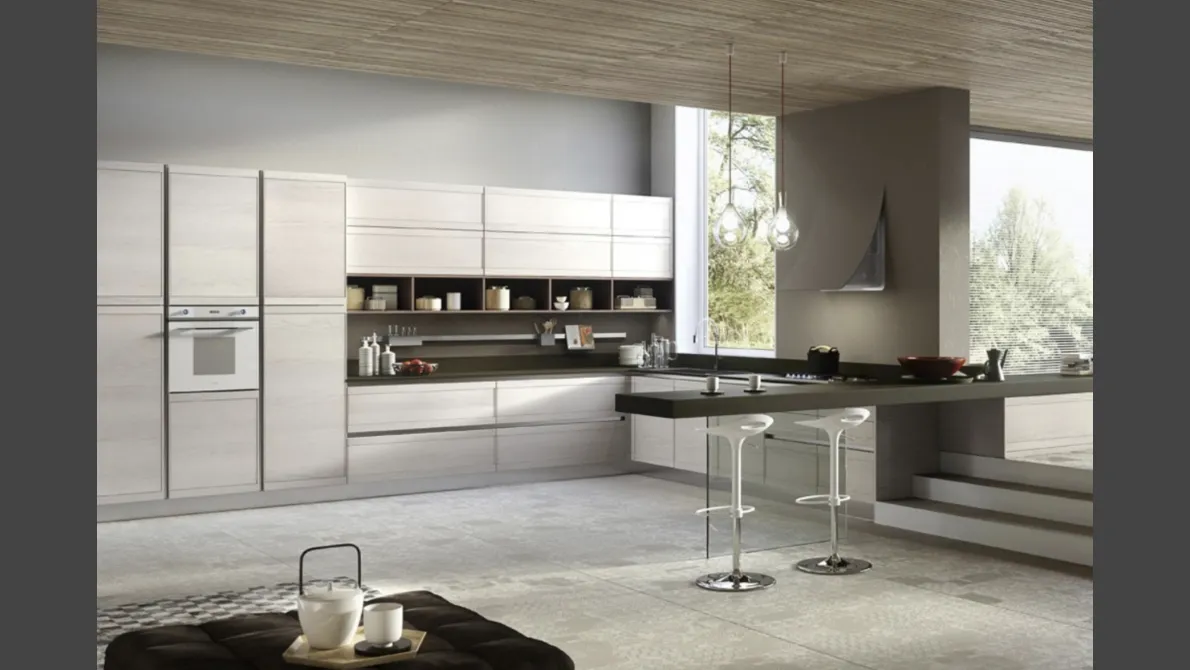 Cucina Moderna angolare con penisola Zoe Design 05 di Ar-Tre