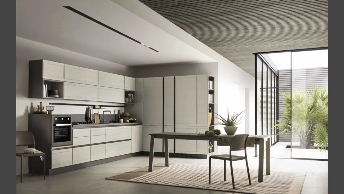 Cucina Moderna angolare in legno laccato Zoe Evolution 05 di Ar-Tre