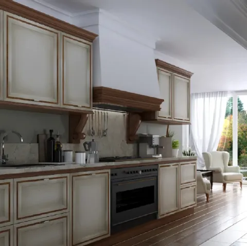 Cucina lineare Shabby Chic I Ciliegi composizione 06 di Le Fablier