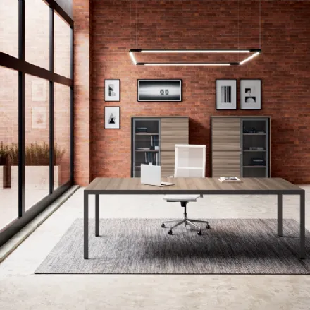 Mobile Ufficio Direzionale D1 08 in melaminico effetto legno e metallo di Colombini Office