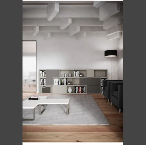 Libreria a muro in laccato Grigio di Colombini Office