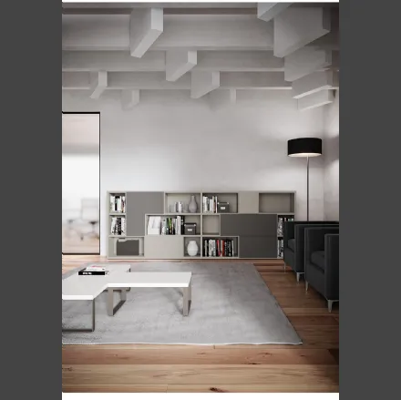 Libreria a muro in laccato Grigio di Colombini Office